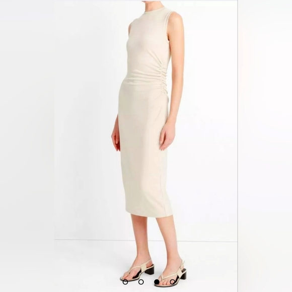 VINCE Sleveless Knit Dress Ecru Tan Sz XL NEW - Picture 3 of 7